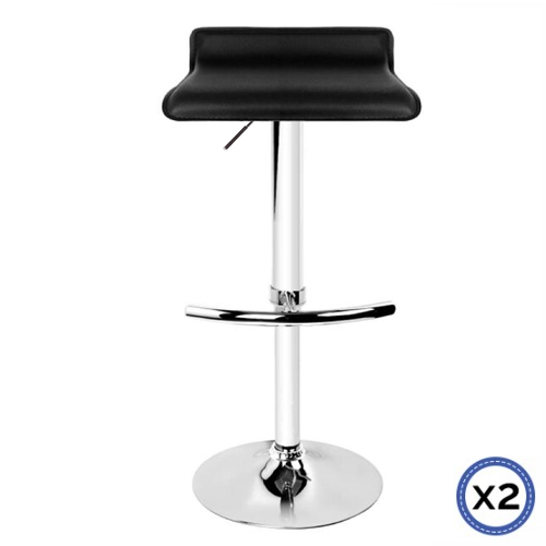 2X Mika Faux Leather Mid High Back Rest Crome Base Gas Lift Slim Seat Bar Stools